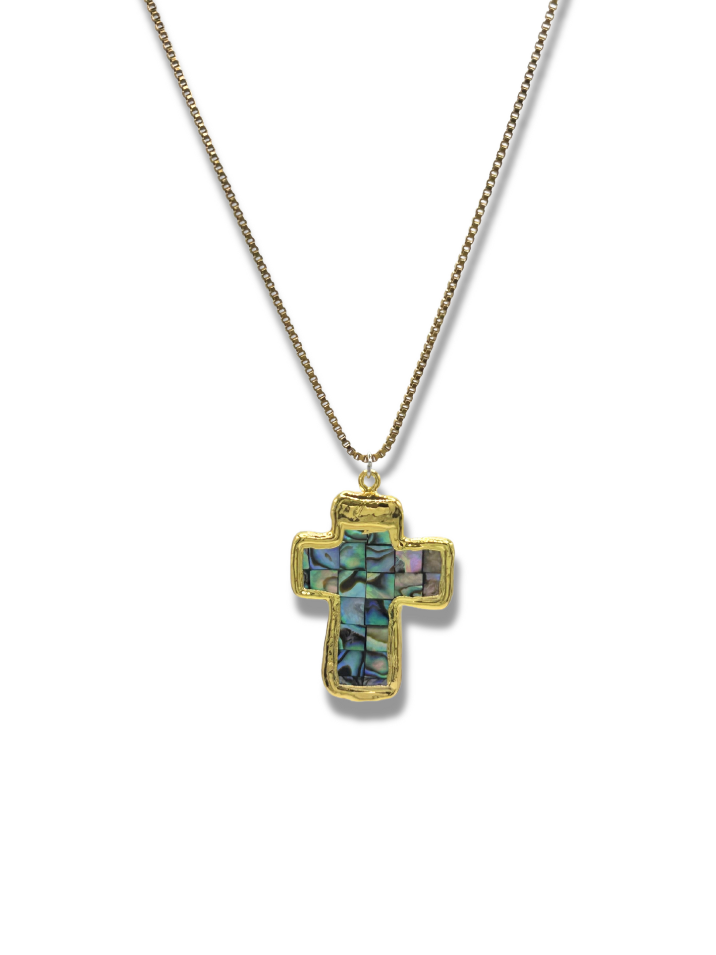 ‘Blair’ Mosiac Cross Necklace