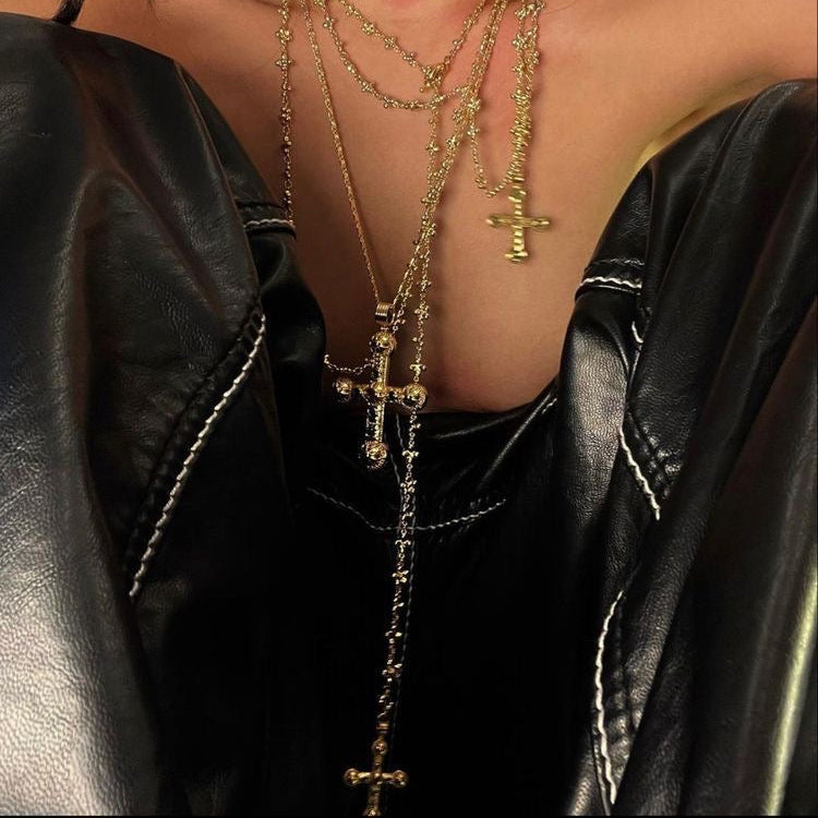 'Amber' Ornate Cross Layering Chain