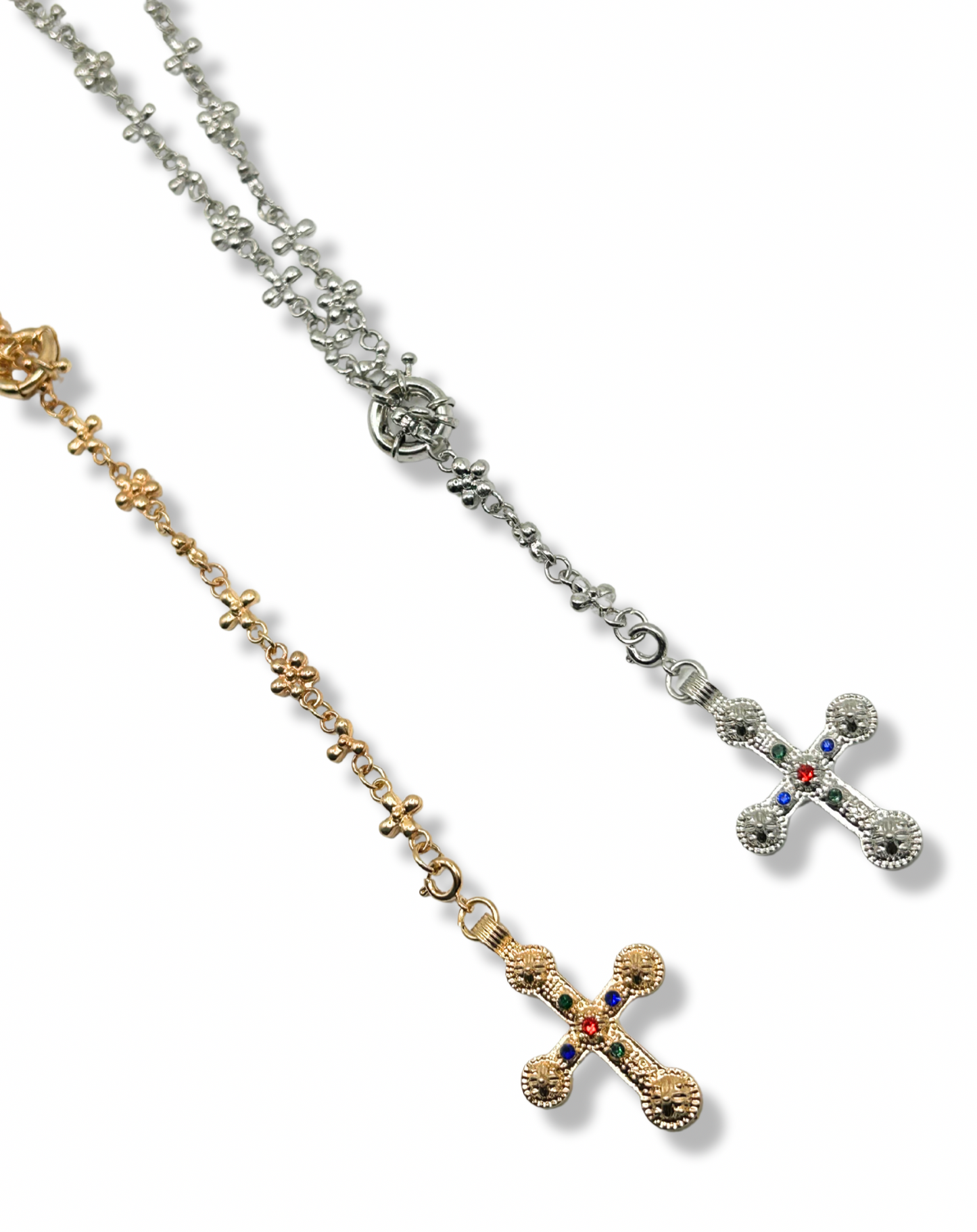 'Amber' Ornate Cross Layering Chain