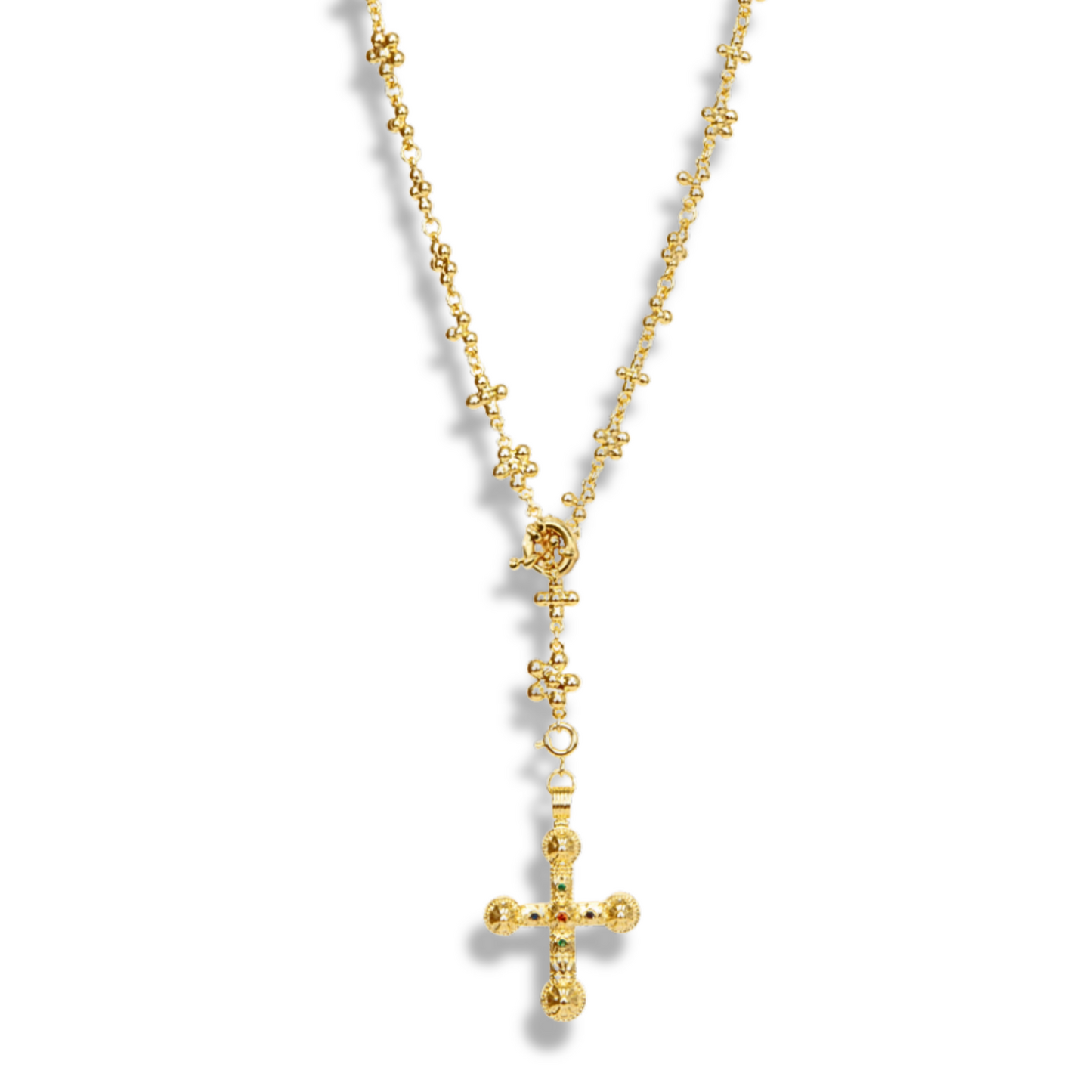 'Amber' Ornate Cross Layering Chain