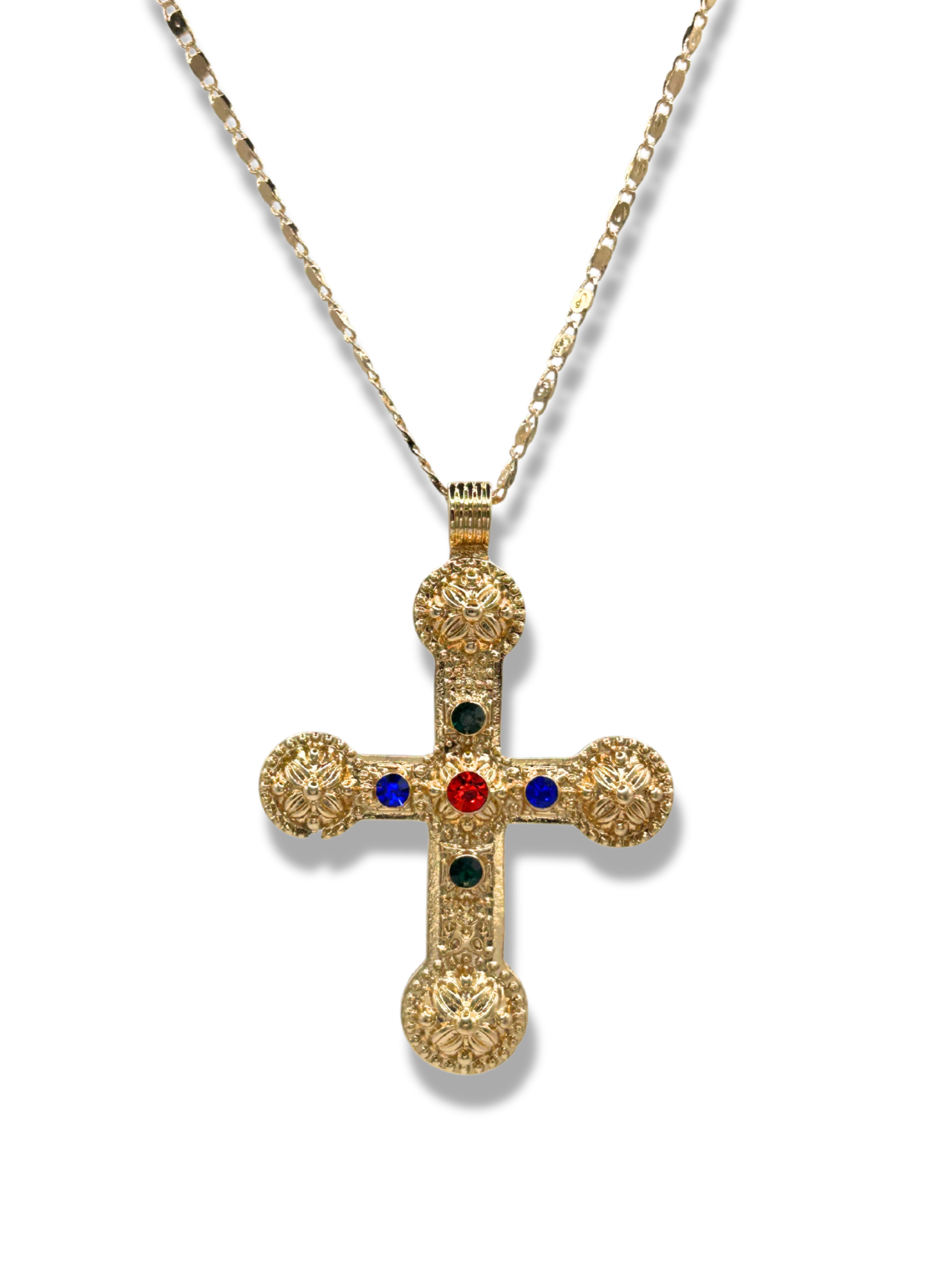 'Ciara' Large Ornate Cross Necklace