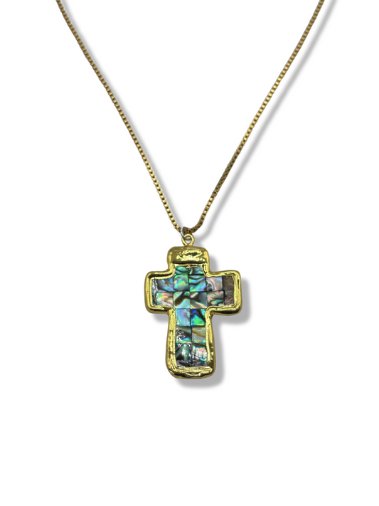 ‘Blair’ Mosiac Cross Necklace