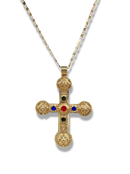 'Ciara' Large Ornate Cross Necklace
