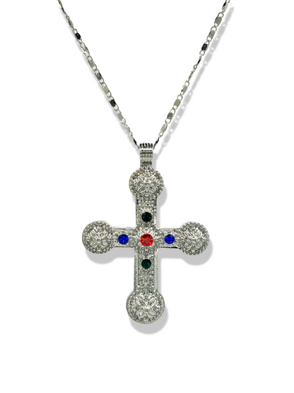 'Ciara' Large Ornate Cross Necklace