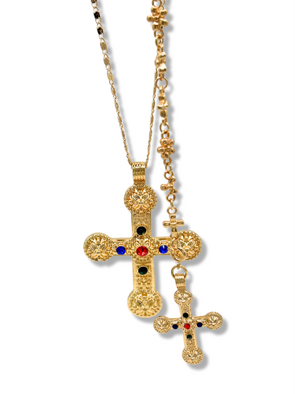 'Ciara' Large Ornate Cross Necklace