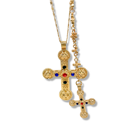 'Amber' Ornate Cross Layering Chain