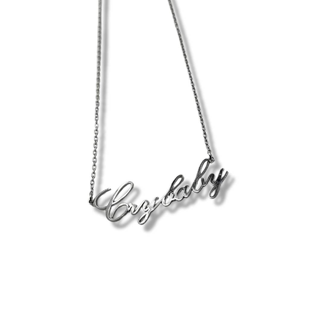 Crybaby nameplate necklace sales